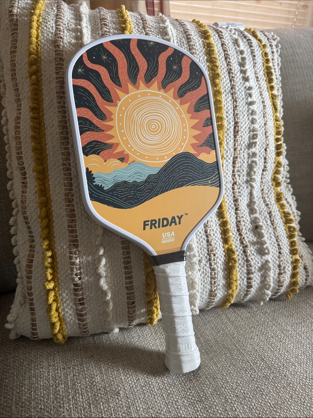 FRIDAY Sunburst Graphic Pickleball Paddle - Yellow & Black